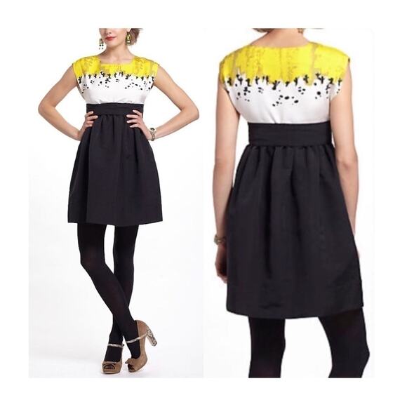 Anthropologie Sariah Birdsong Script Dress - Picture 1 of 12